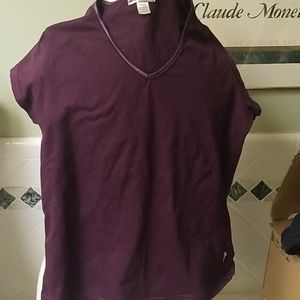 Nine west Cotton spandex plum t shirt